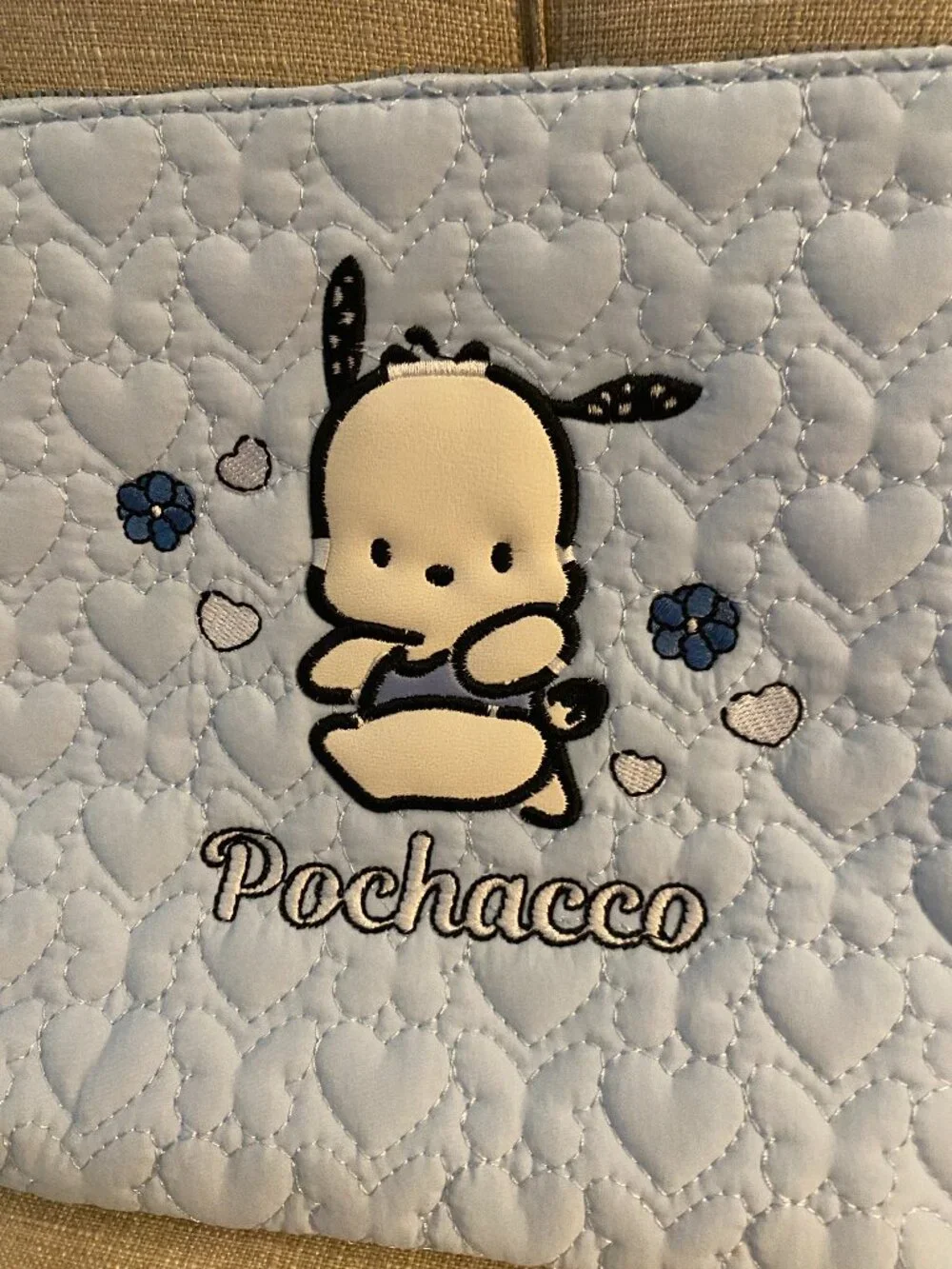 New with Tags Sanrio Pochacco Quilted Cosmetic Makeup Bag